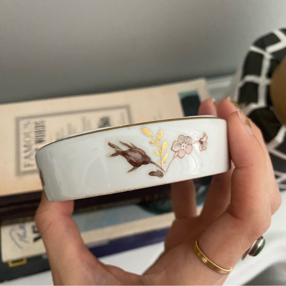 3 for $30 🌱 Lefton vintage porcelain 5 compartment lipstick holder Japan floral